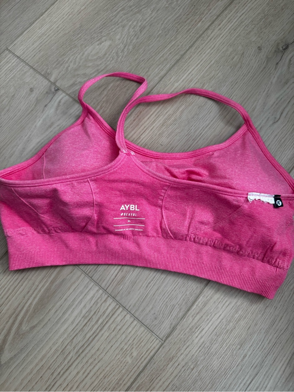 AYBL Hot Pink Seam-Detail Swim Crop Top